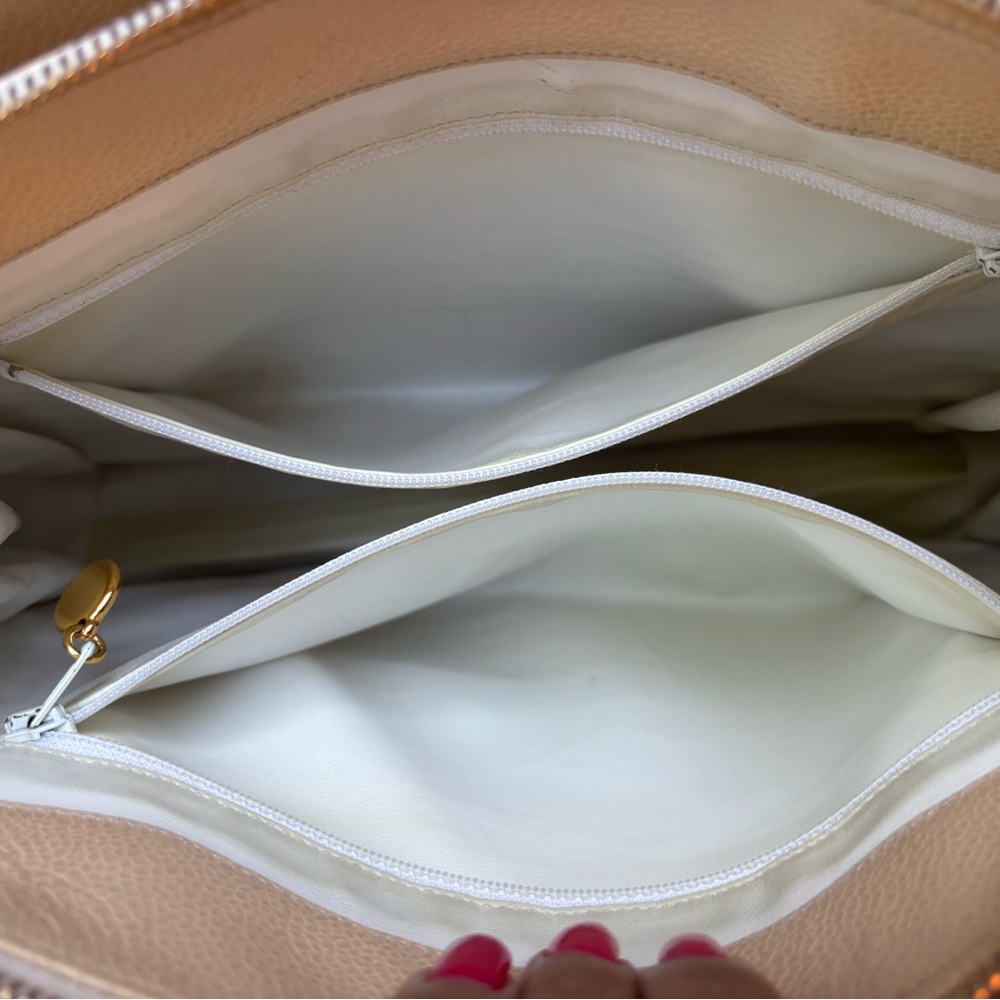 AUTHENTIC CHANEL beige caviar 24k gold vintage executive tote - Picture 10 of 16